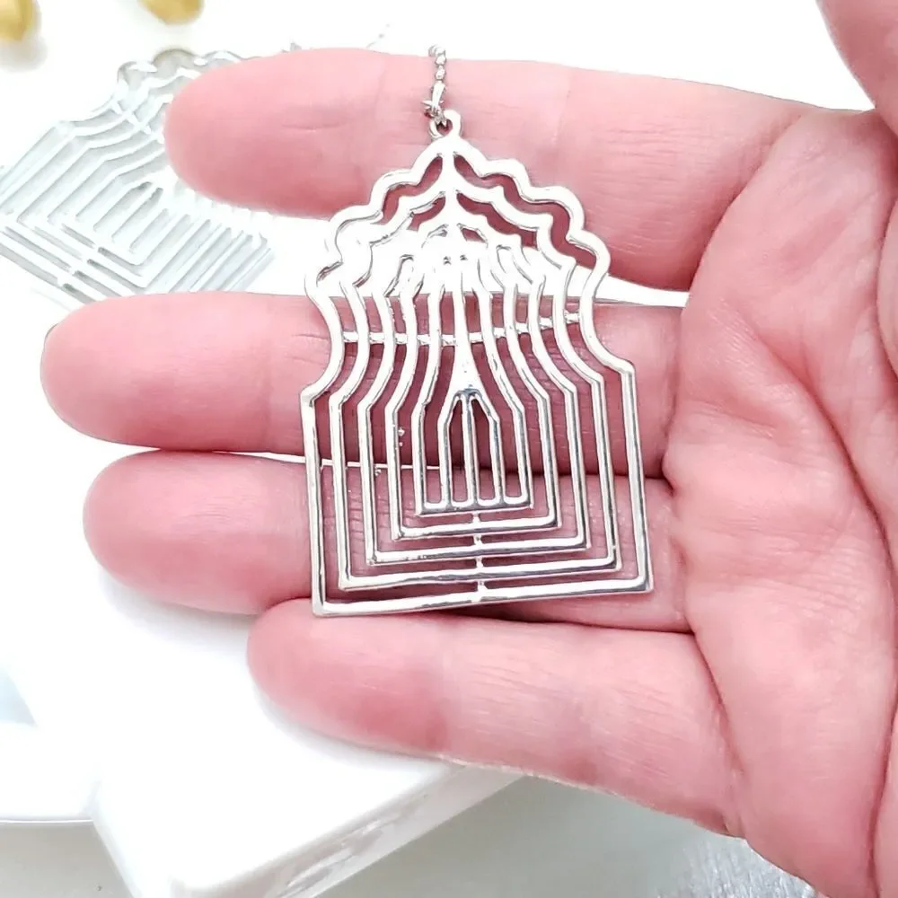 Free People Silver Cage Earrings